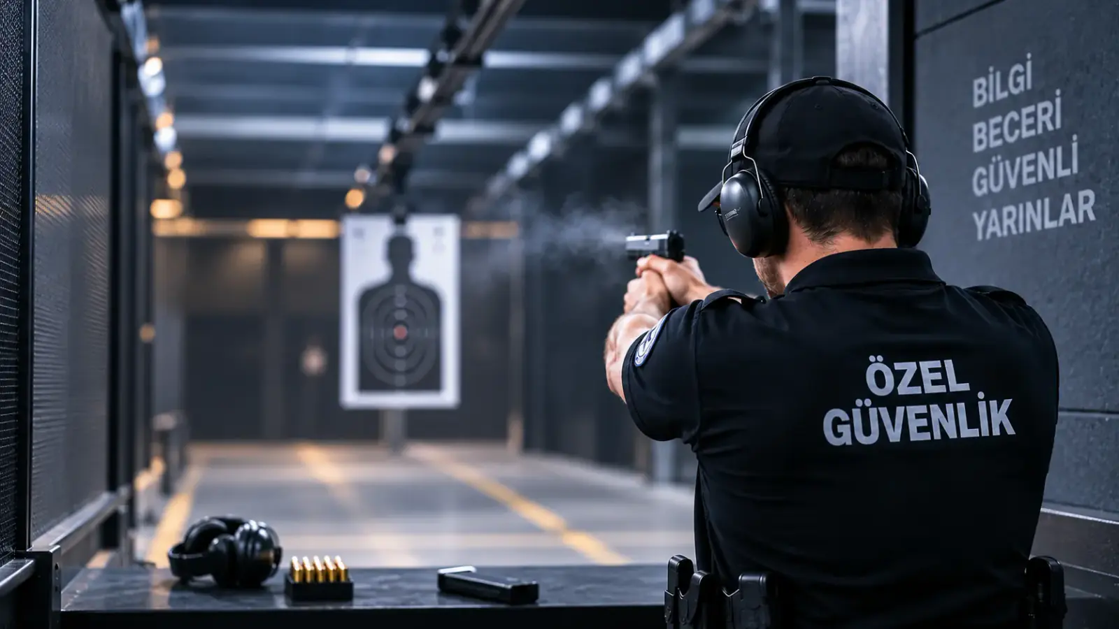 Atış poligonunda silahlı eğitim